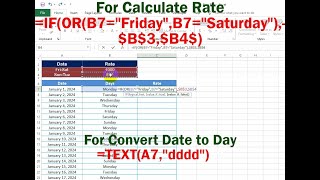 Calculate weekday and working day salary rate  in Excel🤩🤩 😎😎#viral #excel #tips #exceltech #trending