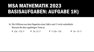 MSA Mathematik 2023 Berlin/Brandenburg Aufgabe 1h)