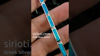 Ocean Blue Opal Silver Bracelet From Greece -  Sirioti Greek Silver Jewelry Free Shipping Worldwide