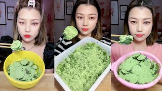 ASMR MUKBANG HEAVY MATCHA ICE EATING SOUNDS