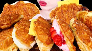 ASMR MUKBANG｜CRISPY CREAM CROISSANT 크림 가득! 크루아상 붕어빵 EATING SOUNDS 디저트 먹방