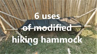 6 uses of modified  hiking hammock