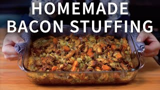 Homemade Bacon Stuffing | How to Make Stuffing Easily | Best Bacon Stuffing Recipe | Bread Stuffing