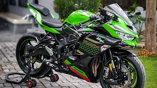 Review Kawasaki ZX25R upgrade double disc dan part Carbon. Full modifikasi by TMC motoshop