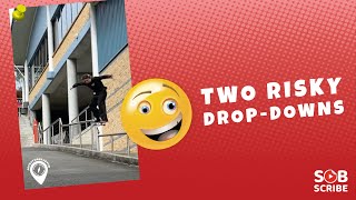 😎 Two Risky Drop-Downs | Skateboard | Skateboarding Tricks | Skate 🔥 ADVENTURES FEVER #shorts