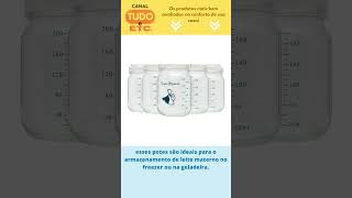 4B 042 – Kit 10 Potes de Vidro para Armazenar Leite Materno 200ml com Graduação