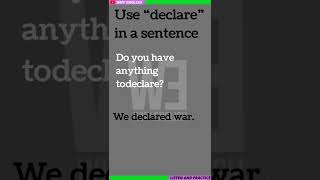 #short #shorts  Use #declare in a sentence | Why English