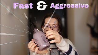 fast & aggressive ASMR with short nails!