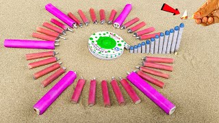 Diwali Big And Small Bijali Crackers Vs Ground Spinner Experiment | Amazing Crackers Experiment 😱|