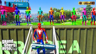 GTA 5 Epic Ragdolls RED SPIDERMAN VS RED MINION VS SPIDERMAN (Euphoria Physics & Funny Fails)E.198