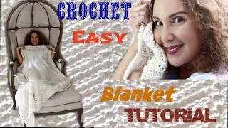 Easy Ripple Stitch Crochet blanket Tutorial