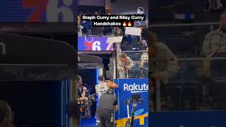 Steph Curry and Riley Curry wholesome handshakes 🔥❤ #stephcurry #warriors #nba  #youtubeshorts