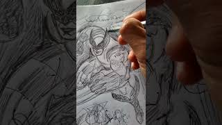 DRAWING WOLVERINE AND ESPAISERMAN DIBUJO DE GUEPARADO Y HOMBRE ARAÑA