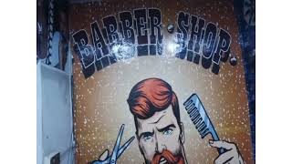 New flex wallpaper printing and pasting barber shop new design