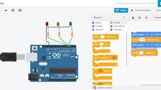 Simulación en Tinkercad de un semáforo con Arduino