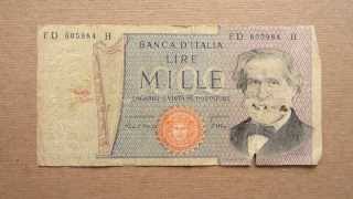 1000 Italian Lire Banknote (Thousand Italian Lire / 1980), Obverse and Reverse