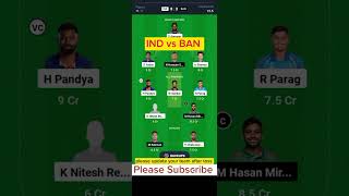 IND vs BAN Men's T20 cricket 🏏 🏆🔥Dream 11 Fantasy team kaise banaye#Dream11fantasyTeam