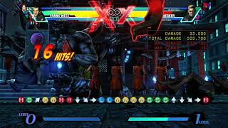 Ultimate Marvel vs. Capcom 3 - Frank combo with Deadpool's assist(X-Factor Lv. 1) - 34 Hits