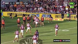 Ben Trbojevic Scores his 1st ever try in the NRL Manly Vs Tigers 2022