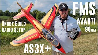 FMS - Avanti S - 90mm - Unbox, Build, & Radio Setup & AS3X+ First Time Setup with Firmware Updates