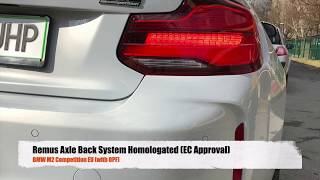 BMW M2 Competition with Remus EC Homologated Axle Back Exhaust System comparison against original