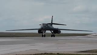 COPE INDIA 2023. U.S. Air Force B-1B Lancer lands at Ellsworth Air Force Base, South Dakota