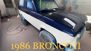 Two Tone Bronco II for a 16 yr old girls first set of wheels. Paint, layout, touch up, and clear