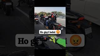 Super bikers vs car fight 🤬Bach gaya #trending #reel #viral #rider #like #comment #share #hayabusa