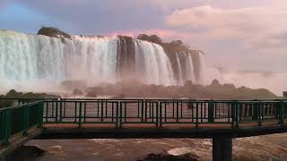 sunset at iguassu falls brazil