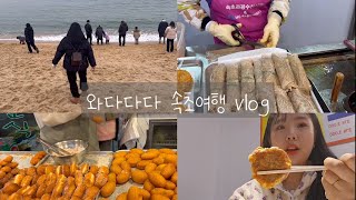 [퀀박사 브이로그] 속초여행 vlog🤍/ 뚜벅이여행/ 당일치기여행/ 고속버스여행 🚌🎒