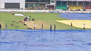 Live from Kanpur - Delayed start - Weather update - Chances of Rain -  pitch covered -