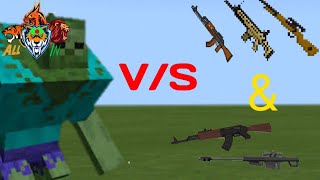 ACTUAL GUN 3D AND ACTUAL GUN 2D(CSO) V/S MUTANT ZOMBIE/IN MINECRAFT  PE