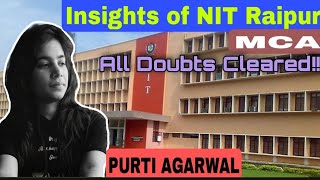 #nimcet AIR 576 | Purti Agarwal | Interview I NIT Raipur for MCA | How she managed her drop year?