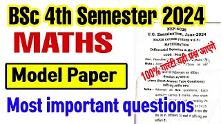 Bsc 4th semester maths important questions 2024|bsc 4th semester maths model paper