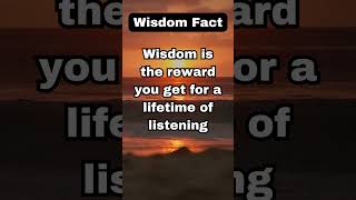 Wisdom comes from living