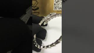 18K White Gold Bvlgari Serpenti Viper Bracelet Demi Pave Diamonds #18kbracelet #bvlgaribracelet