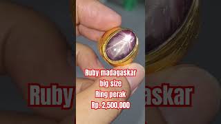 Ruby madagaskar big size ring perak