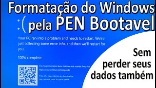 Como FORMATAR o PC com PEN Bootavel - tela azul ou preta