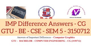 Answers of IMP Difference - CG | Computer Graphics - 3150712 - IMP Differences | GTU IMP | CSE SEM 5