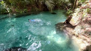 Swimming at a natural pool in Siquijor