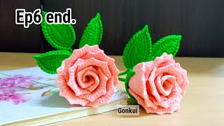 Ep6 end. Assembly flower 🌹Easy Crochet a Rose Flower Tutorial step by step #crochetflower #crochet