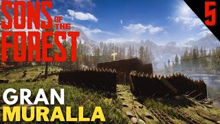 CONSTRUIMOS LA MURALLA CHINA🧱​ Y FULL DE TRAMPAS🔪​ - Sons of the Forest #5