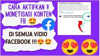 CARA AKTIFKAN MONETISASI KONTEN FACEBOOK DI SEMUA VIDIO KITA ! MONETISASI BETA FB