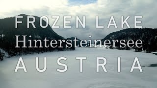 Frozen Lake Hintersteinersee - 4K Drone Video - Beautiful Winter Scenery in Austria