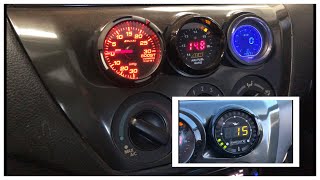 Innovate MTX-D Dual Oil Pressure & Temperature Gauge Installed on the Evo 9