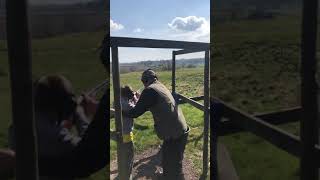 Boys first go shooting a 20 bore, clay pigeon shooting. https://greenquarries.co.uk/