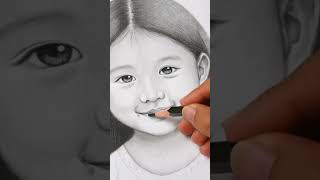 Charcoal portrait drawing Vietnamese girl