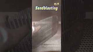 Sandblasting old grill iron for repurposing #satisfying #sandblasting