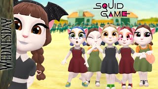 My Talking Angela 2 😍 Squid Game But Wednesday The Doll 🖤