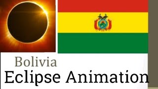 14 December Eclipse Animation (Simulation) from Bolivia - La Paz, Sucre and Santa Cruz